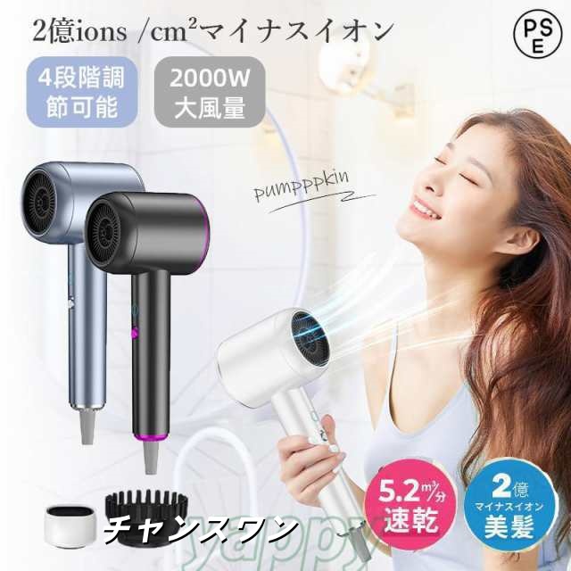 【300円OFFクーポン有！】ヘアドライヤー 速乾 大風量 ドライヤー 高級 サロン 美髪 静音 マイナスイオン 温度調整 冷熱風ヘアサロン 4段階調節 送料無料 超軽量