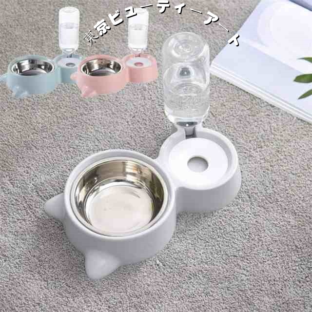 自動水飲み器 ペット食器台 皿 餌入れ スタンド 動物 フードボウル 猫 ペット 3色 食器 お水入れ 猫ボウル 犬 セット 容器 自動給水器