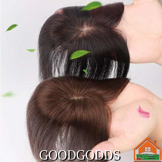 ウィッグ 部分ウィッグ 人毛100％ 白髪隠し ヘアピース お手軽チェンジ トップ ピース トップ カバー ウイッグ 白髪かくし ボリューム アップ ミセス