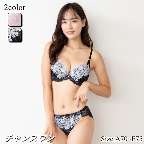 ブラジャー ショーツ セット ブラセット ランジェリー 下着 カップ ケミカルレース 色香 脇高 華やか 大人 総レース レース バックレース