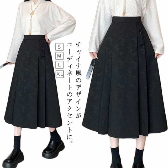 スカート ？ロング丈 体型カバー マミアンスカート ラップ 巻きスカート プリント柄 プリーツ ロングスカート プリーツスカート マミアンスカート ハイウェスト サーキュラースカート チャイナドレス 
