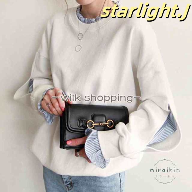 トレーナー レディース 切り替え 長袖 春秋 トップス プルオーバー Tシャツ ショート丈 可愛い 20代30代40代50代 丸首 無地ストライプ 異素材 白 グレー