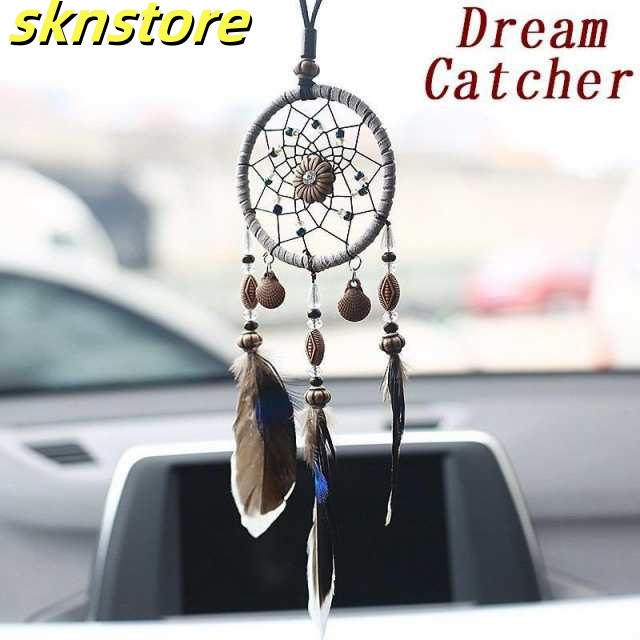 ドリームキャッチャー 魔除け 安眠 お守り 魔よけ 安らぎ 装飾品 飾り 壁面装飾 車内装飾 壁飾り オーナメント フェザー 羽根 貝 ビーズ ウィン