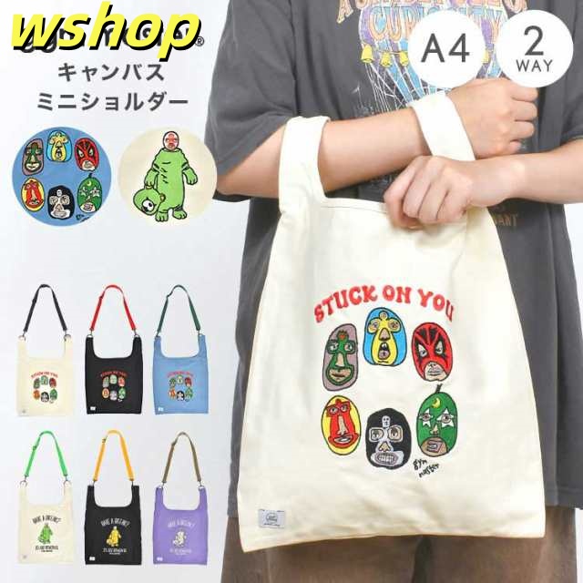 ショルダーバッグ ジムマスター gymmaster 覆面レスラー メンズ レディース 斜めがけバッグ 2way 軽量 A4 カジュアル キャンバス トートバッグ 帆布 ペットボトル 長財布 プロレス 