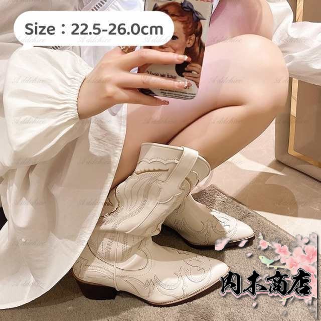 ウエスタンブーツ レディース ブーツ 秋 冬 春 美脚 疲れにくい 歩きやすい 痛くない 5cmヒール ロング スエード 大きいサイズ 22.5-26.0cm 送料無料
