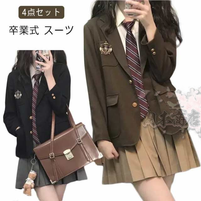 スーツ 制服 ゆったり セット 女の子 卒服 入学式 4点セット 成人式 中学生 高校生 卒業式 卒業式 ジャケット フォーマルスーツ 大きめサイズ JK 試合着 スカート 小学生 子供服 お受験 七