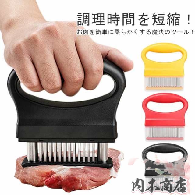 肉筋切り器 ミートテンダライザー 肉たたき 48刃 ステンレス製 キッチン用品 肉刺し お肉を柔らかく 錆びにくい ステーキ かつどん 調理小道具 キッチンツール 料理用 BBQ 家庭用 業務用 焼肉