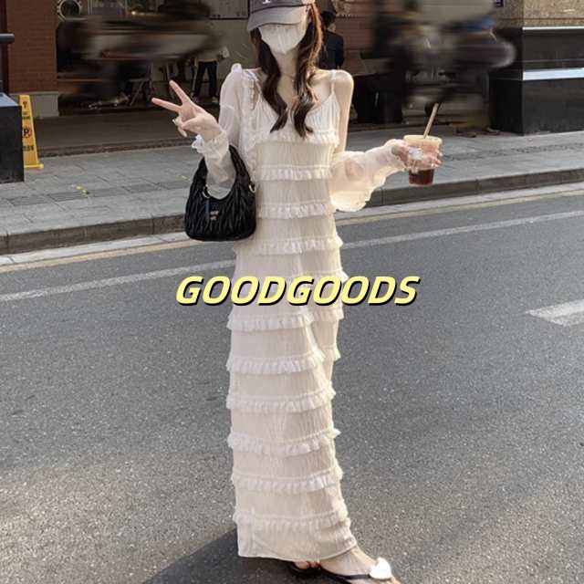 ワンピース レディース ワンピドレス ティアード キャミワンピ ロジスワンピ 送料無料 個性的 夏服 9分丈 マキシ丈 フルレングス ノース