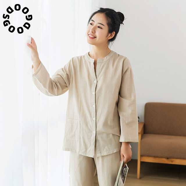 ダブル ガーゼ パジャマ 綿100％ 前開き二重 可愛い 大人用インナー 下着 ナイトウェア レディース ナイトウェア ルームウェア パジャマ