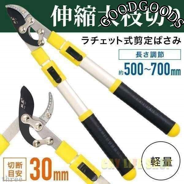 枝切り鋏 高枝切り鋏 剪定鋏 剪定ばさみ 太枝切り鋏 高枝切 枝切り鋏 枝きりはさみ 枝切りバサミ ラチェット式 軽量 伸縮 高枝 はさみ 鋏 ガーデニング