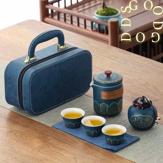 6点セット 茶器セット 煎茶道具 煎茶器セット 茶筒 カップ 茶壷セット 収納ケース付き 携帯式 中国茶器セット 陶器 ギフト プレゼント 贈り物 便利グッズ 持ち運び