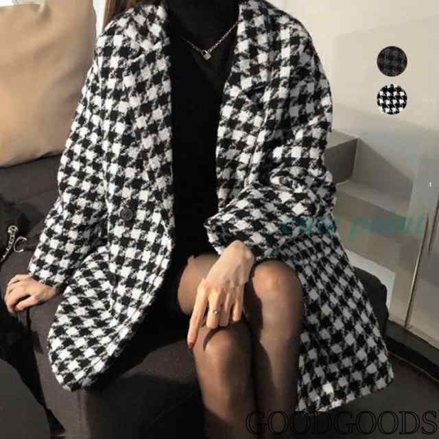千鳥格子柄 ジャケット 中綿コート 秋冬 コート レディース エレガンス 着?せ 2024 20代 30代 40代 50代 冬 暖かい 保温 綺麗 可愛い