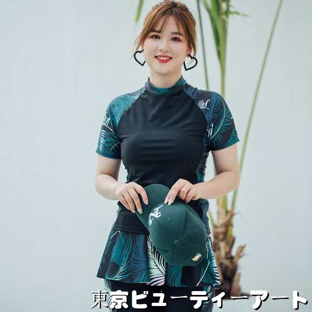 水着レディース 50代 40代 30代 20代 10代 ジム 体型カバー フィットネス 3 点 セット 韓国 風 半袖 大きい サイズ スポーツ サーフィン